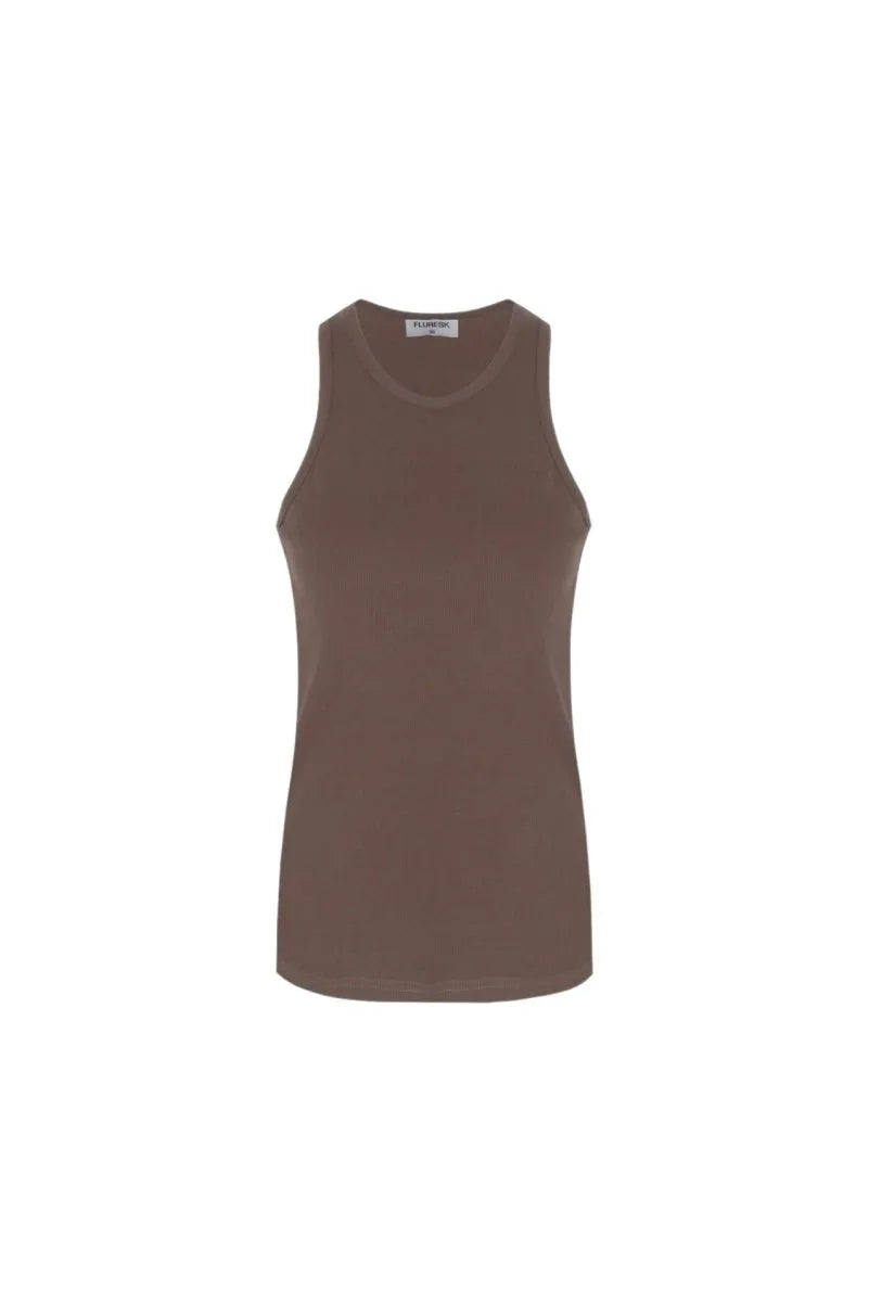 Fluresk Awena Tanktop Bruin – Tops van Fluresk, kleur XS, maat | JoAnnco