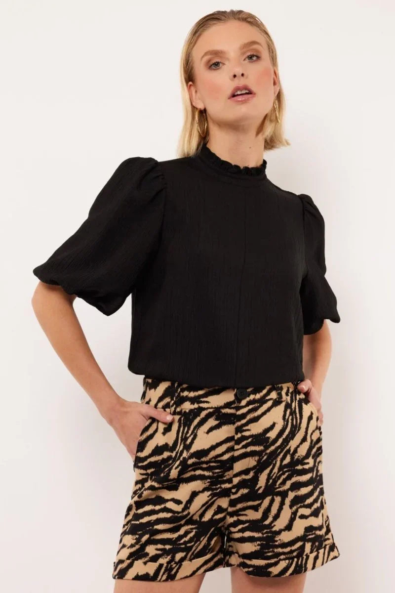Fluresk Geneva Top Zwart – Tops van Fluresk, kleur XS, maat | JoAnnco