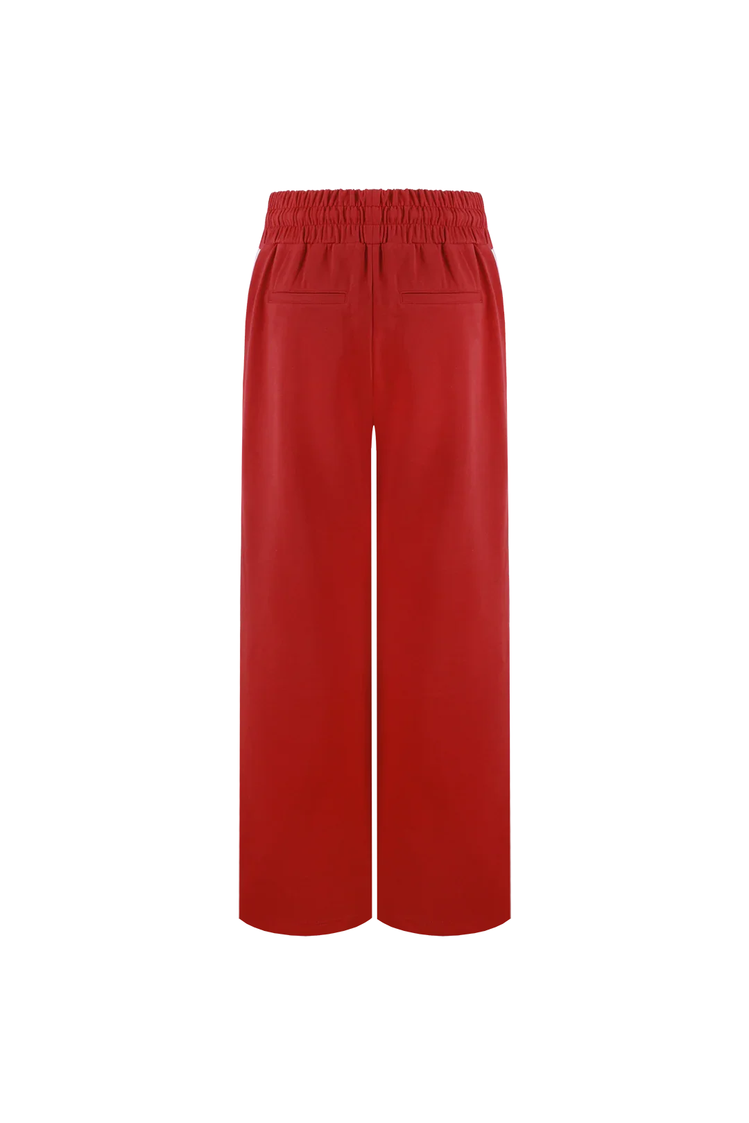 Achteraanzicht van de jorina pants van fluresk rode broek.