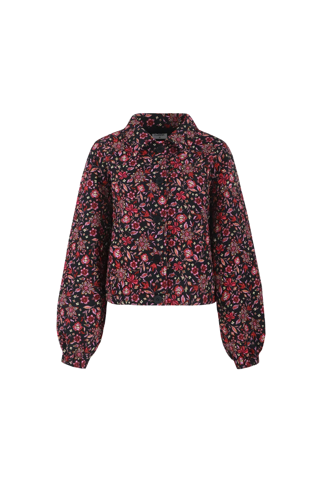 Fluresk Maribel Jacket damesjas voorkant gebloemde jas met knopen