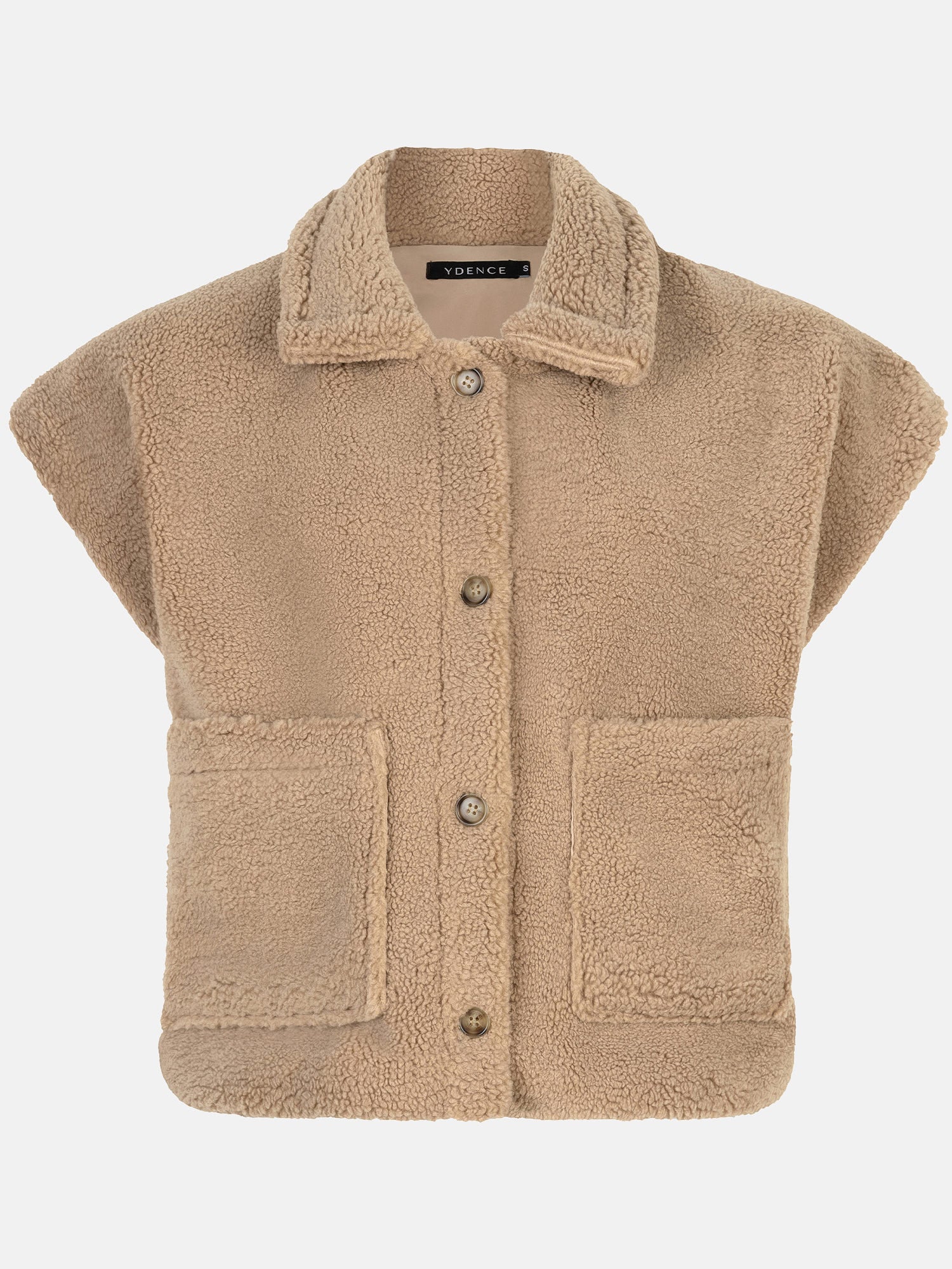 productfoto van het rejou jacket van ydence van teddy stof, voorzijde.