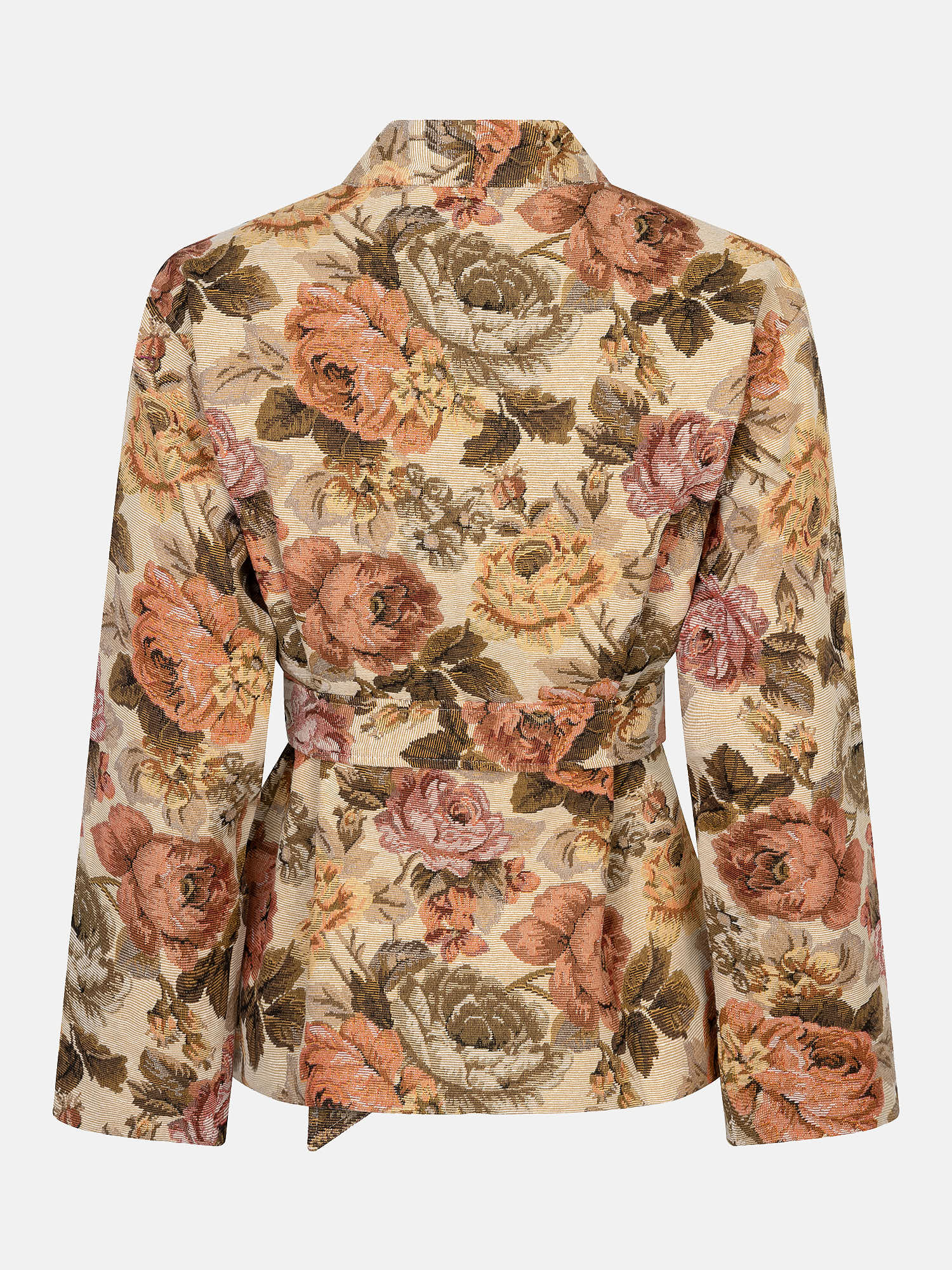 Productfot van achterkant van de penny kimono van Ydence met strikceintuur en bloemenprint.