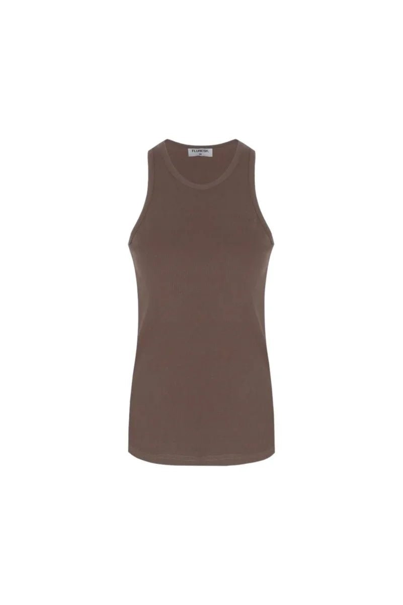 Fluresk Awena Tanktop Bruin – Tops van Fluresk, kleur XS, maat | JoAnnco