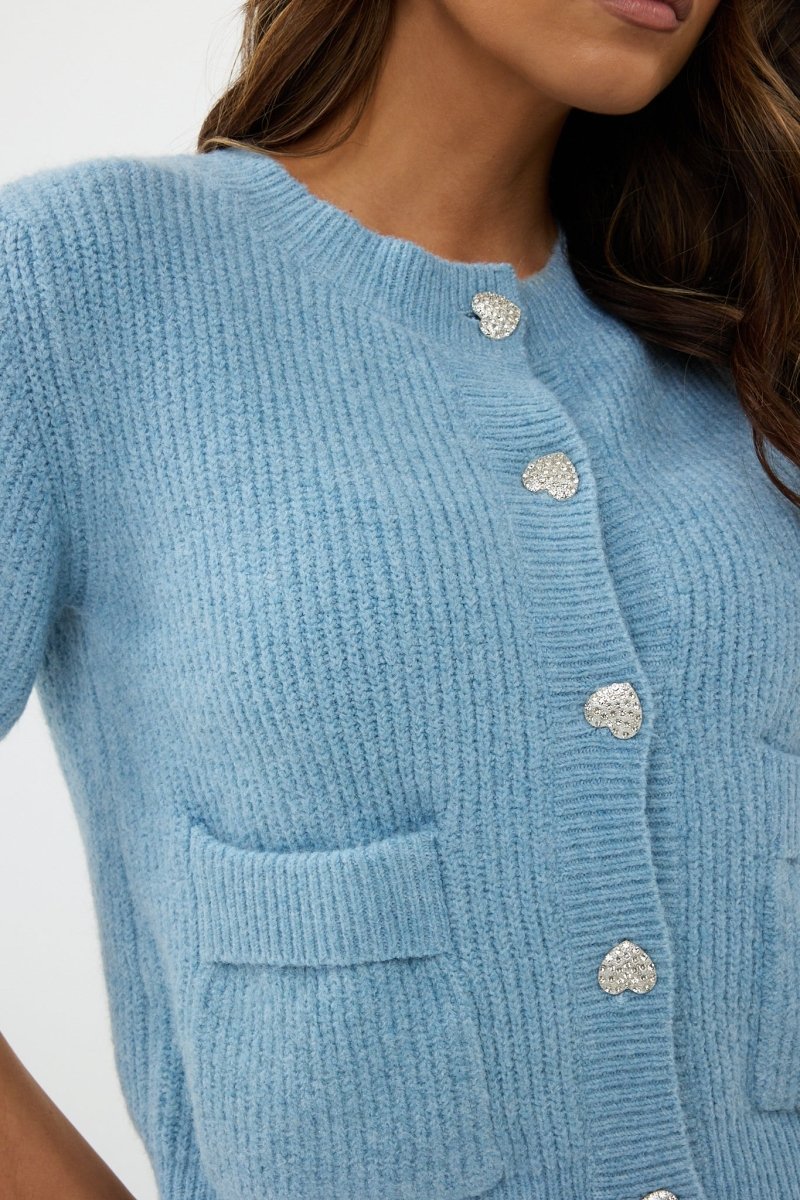 HEYB Paris Cardigan Blauw – Vesten van HEYB, kleur S, maat | Jo&Co