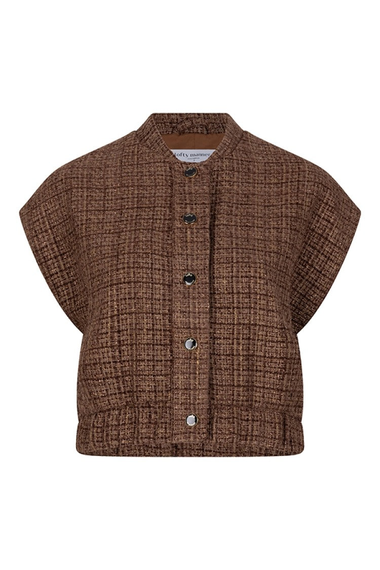 voorkant van gilet lofty manner bruin