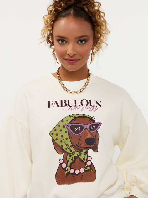 Trui in ecru | Ydence fluffy | Jo&Co Club