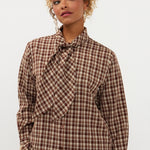 Blouse in bruine ruit | Ydence Charlize | Jo&Co Club