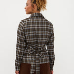 Blouse in bruinblauwe ruit | Ydence Tamila | Jo&Co Club