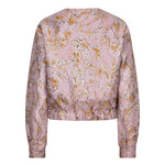 Achterkant roze jacquard bomberjack Jules – elastische zoom en lange mouwen | Jo&Co Club