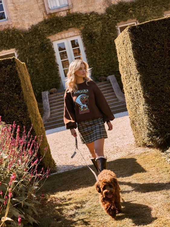 Rok in bruinblauwe ruit | Ydence Jessica | Jo&Co Club