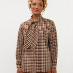 Blouse in bruine ruit | Ydence Charlize | Jo&Co Club