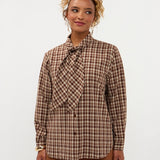 Blouse in bruine ruit | Ydence Charlize | Jo&Co Club