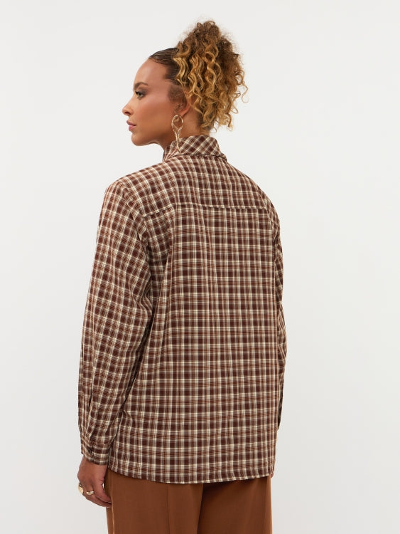 Blouse in bruine ruit | Ydence Charlize | Jo&Co Club