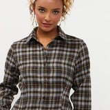 Blouse in bruinblauwe ruit | Ydence Tamila | Jo&Co Club