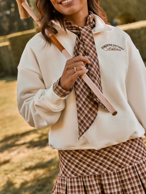 Blouse in bruine ruit | Ydence Charlize | Jo&Co Club