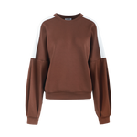 Fluresk Keilani sweater bruin met witte schouders