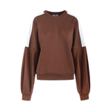 Fluresk Keilani sweater bruin met witte schouders