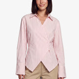 Fluresk Gina Blouse | Rose Quartz/Fern Green