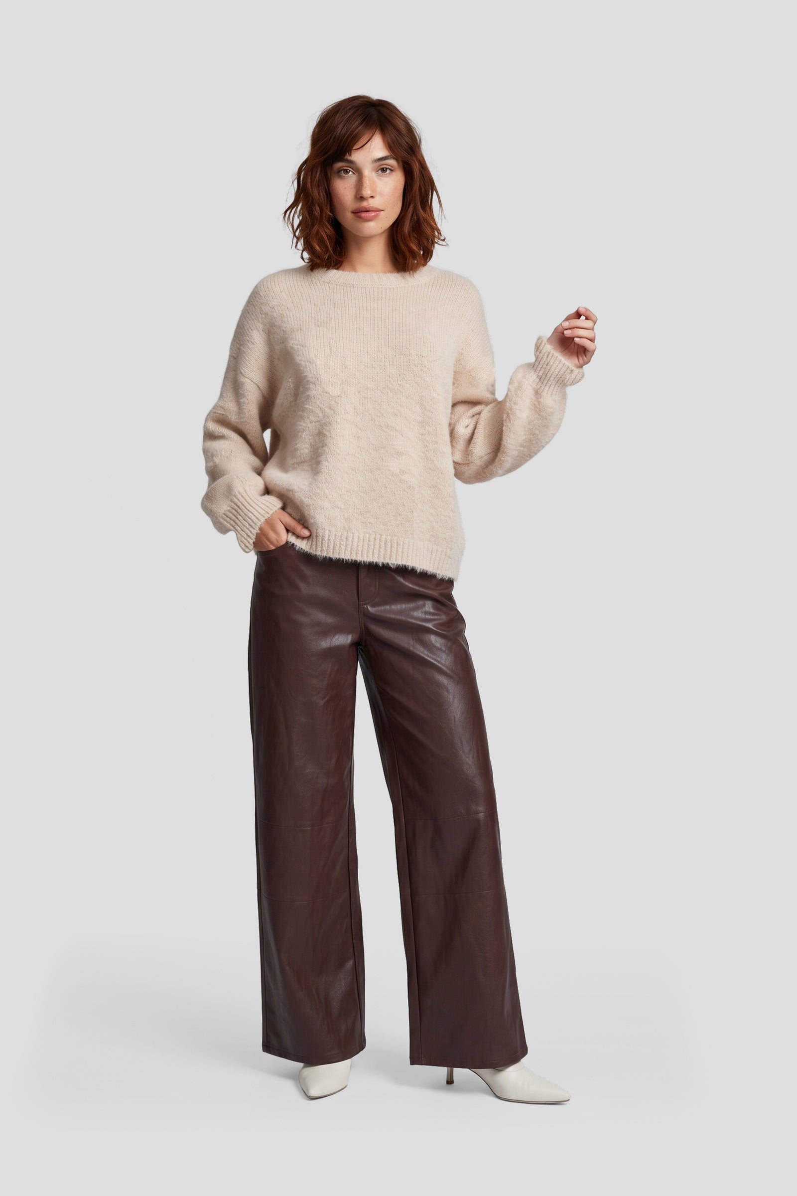 Fluresk Caia knit sweater in wood ash | Jo&Co Club