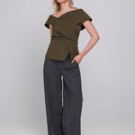 Accentil Tessa top in moss green | Jo&Co Club