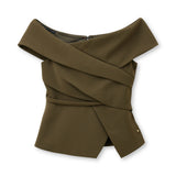 Accentil Tessa top in moss green | Jo&Co Club
