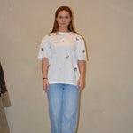 Ambika Witte T-shirt met Sequin Bloemen – T-Shirts van Ambika, kleur One Size, maat | JoAnnco