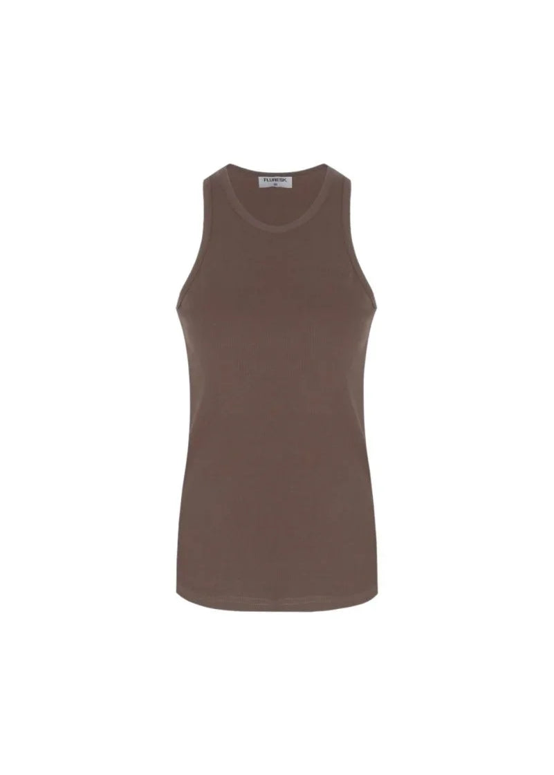 Fluresk Awena Tanktop Bruin – Tops van Fluresk, kleur XS, maat | JoAnnco