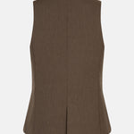 productfoto van de achterkant van het mellie gilet van ydence in de kleur mud.