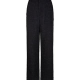 productfoto van de dora pants van lofty manner in zwart met glitters.