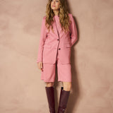 Blazer Kimi - Structure Tailored Koraalroze – Roze pak met blazer en shorts | Jo&Co Club