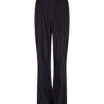 productfoto van de Janna trouser van lofty manner. het is een zwarte pantalon met gouden krijtstreep.