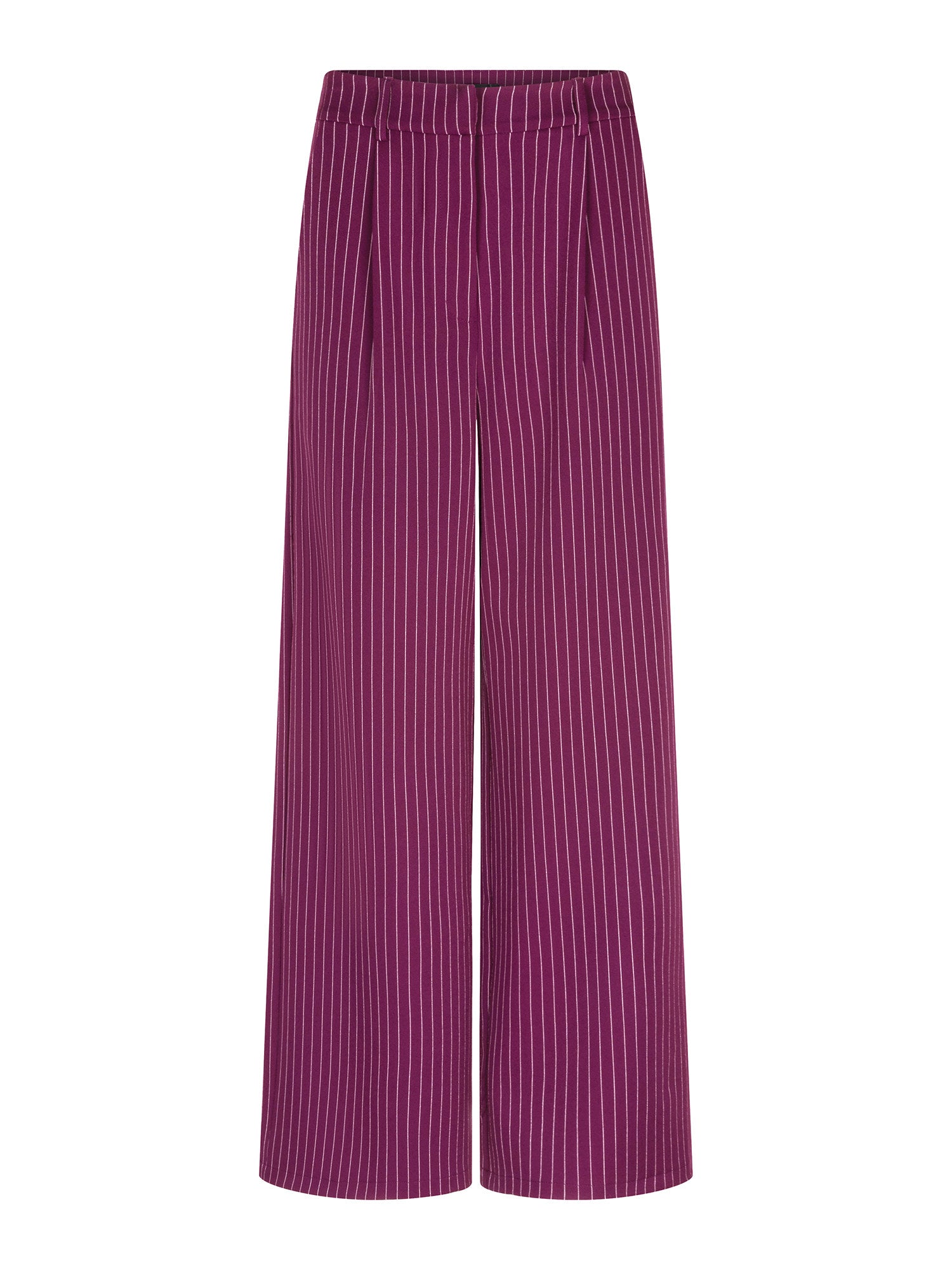 Vrijstaande productfoto van een broek in pruim op een witte achtergrond | Ydence Winleigh | Jo&Co Club