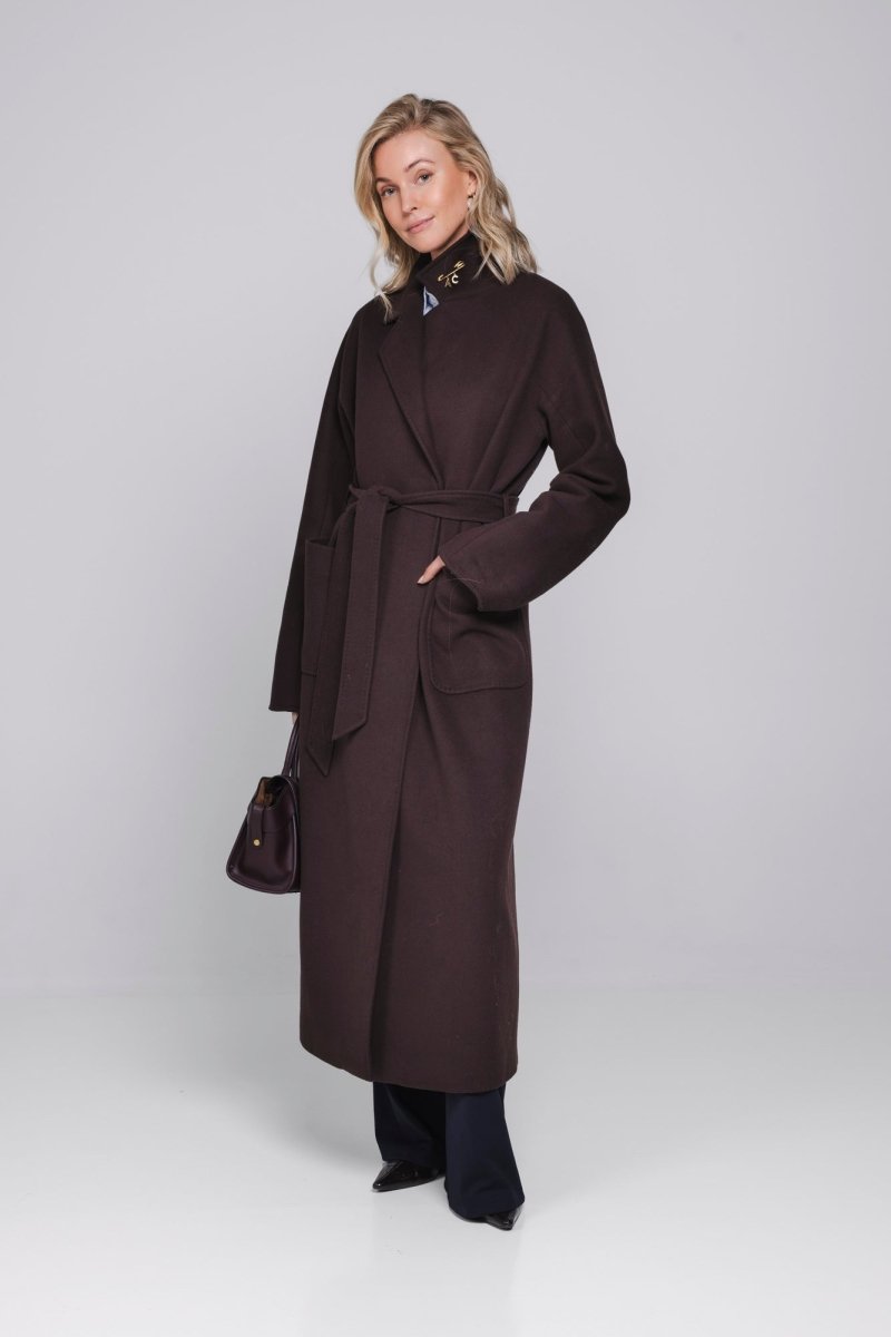 Accentil Ciela coat in deep cocoa | Jo&Co Club