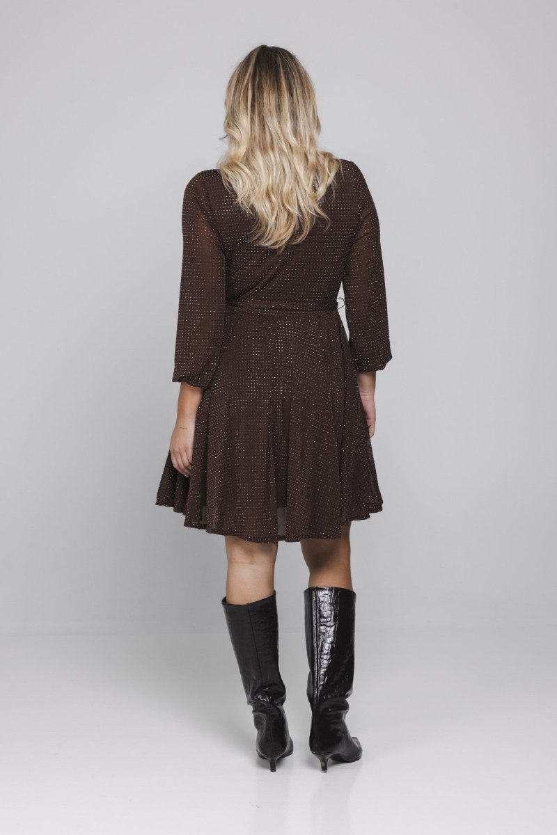 Achterkant glitter jurk Accentil Eleni boven de knie | Jo&Co Club