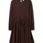 Productfoto glitter jurk Accentil Eleni in dark roast | Jo&Co Club