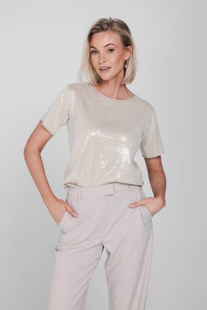 Accentil Lune T-Shirt in zand – foto 3