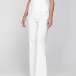 Accentil Nora pants | Off-white in Licht crèmekleurig gebroken wit, hoge taille