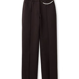 Productfoto pantalon met parelketting Accentil Avael in dark roast | Jo&Co Club