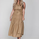 Accentil Robin dress Sand sparkle – Jurken van Accentil, kleur xs, maat | Jo&Co Club