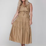 Accentil Robin dress Sand sparkle – Jurken van Accentil, kleur xs, maat | Jo&Co Club