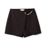 Productfoto skort met parelketting Accentil Elyse in dark roast | Jo&Co Club