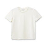 Productfoto t-shirt met parels Accentil Zeya in warm ivory | Jo&Co Club