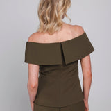 Accentil Tessa top in moss green | Jo&Co Club