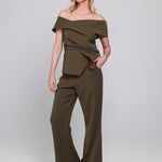 Accentil Tessa top in moss green | Jo&Co Club