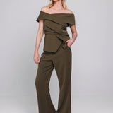 Accentil Tessa top in moss green | Jo&Co Club
