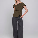 Accentil Tessa top in moss green | Jo&Co Club