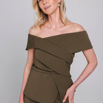 Accentil Tessa top in moss green | Jo&Co Club