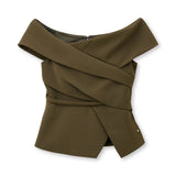 Accentil Tessa top in moss green | Jo&Co Club