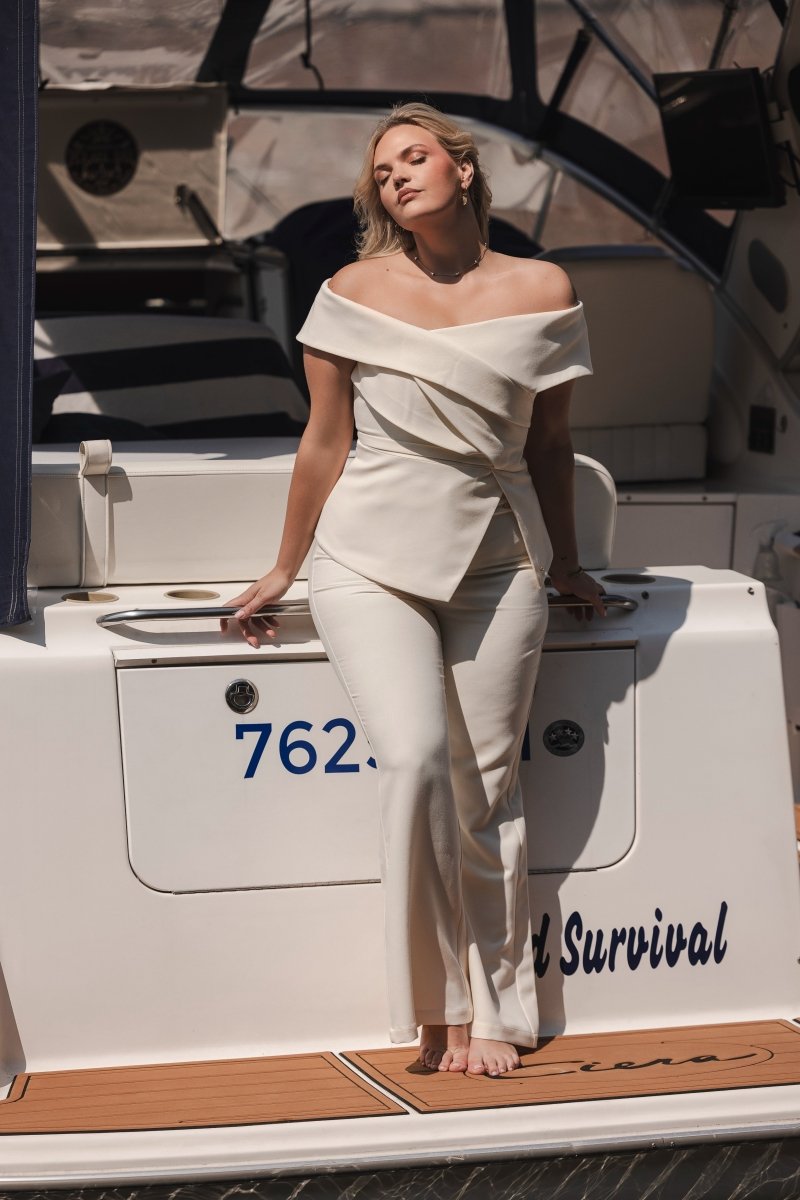 Accentil Tessa top | Off-white in Licht ivoorwit, getailleerd