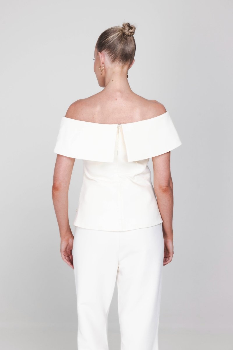 Accentil Tessa top | Off-white in Ivoorwit, losvallend